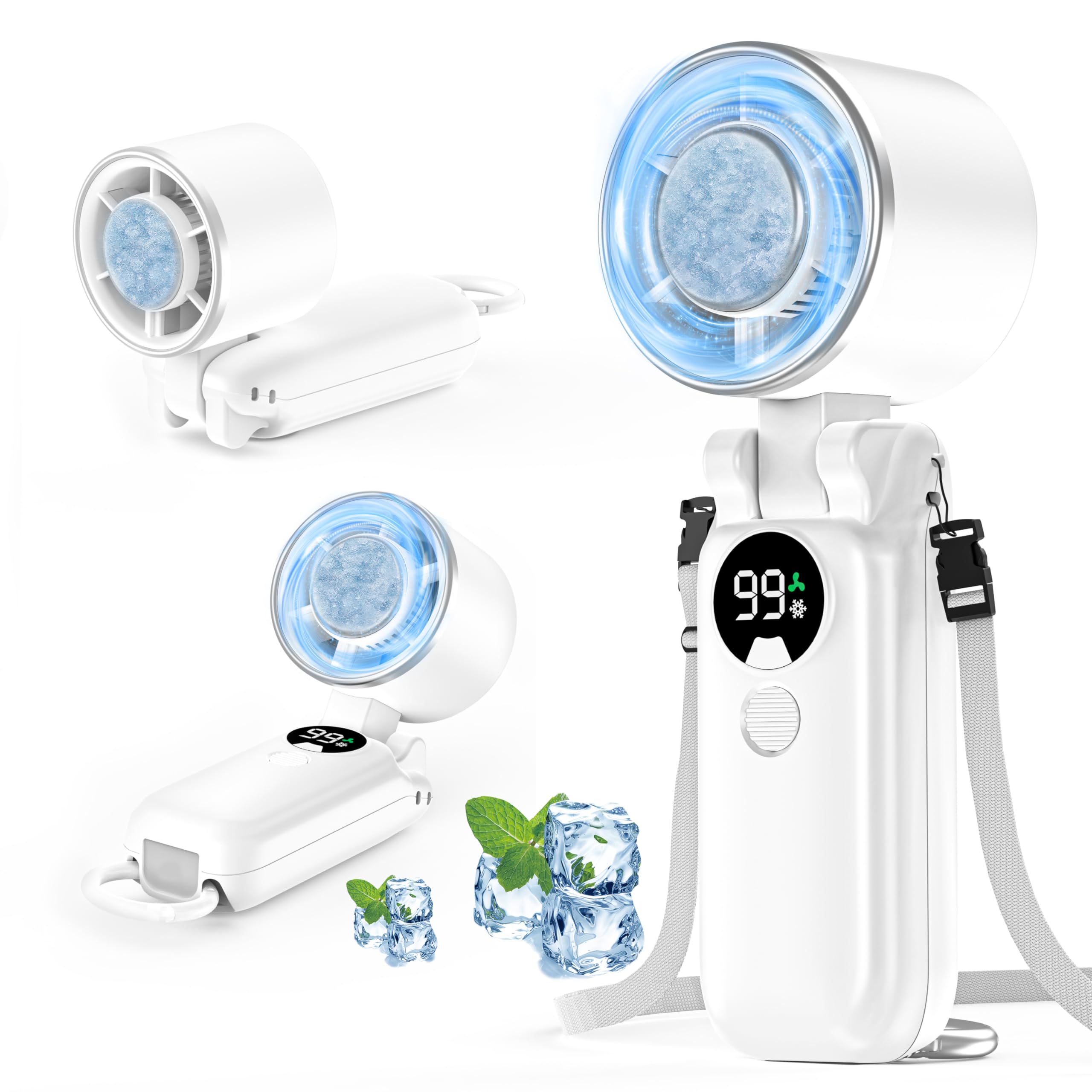 全国送料無料 【2025年モデル】ハンディフアン 冷却プレート付き 携帯扇風機 ハンディ扇風機 瞬間冷却 160折り畳み 100段階風量調節 パワフル送風 最長20h稼働 手持ち/首掛け/卓上 1台多 8,411円