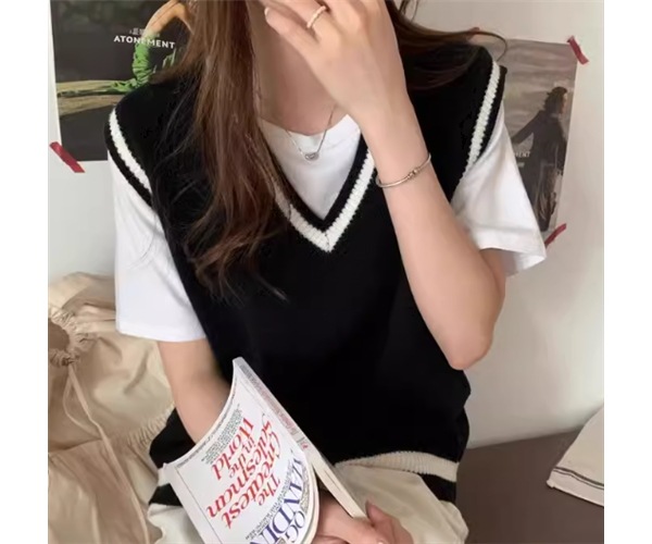 レディース トップス ニット セーター プルオーバー ベスト ミドル丈 袖なし ノースリーブ Vネック かわいい 大人可愛い きれいめ シンプル カジュアル 上品 おしゃれ かっこいい レトロ