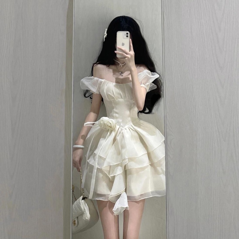 逃亡王女の純粋な欲望スタイルのウエストウエストのパフィードレス見事なミニスカート雰囲気のある誕生日ミニドレス 7,345円