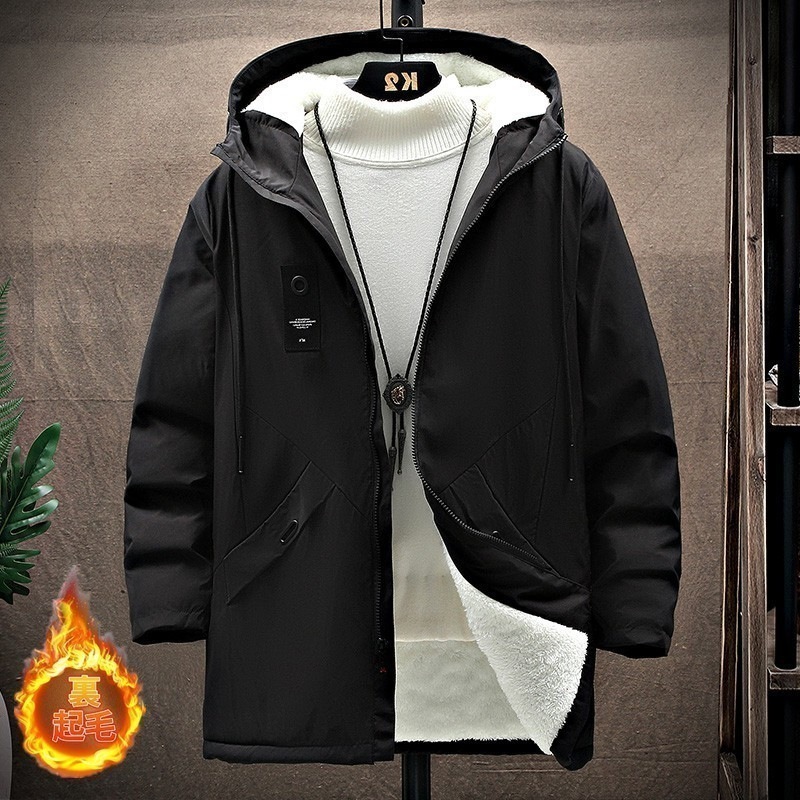 ボアジャケットメンズマウンテンパーカーフード付きダウンコートダウンジャケットアウトドア防風防寒裏起毛ジャケット厚