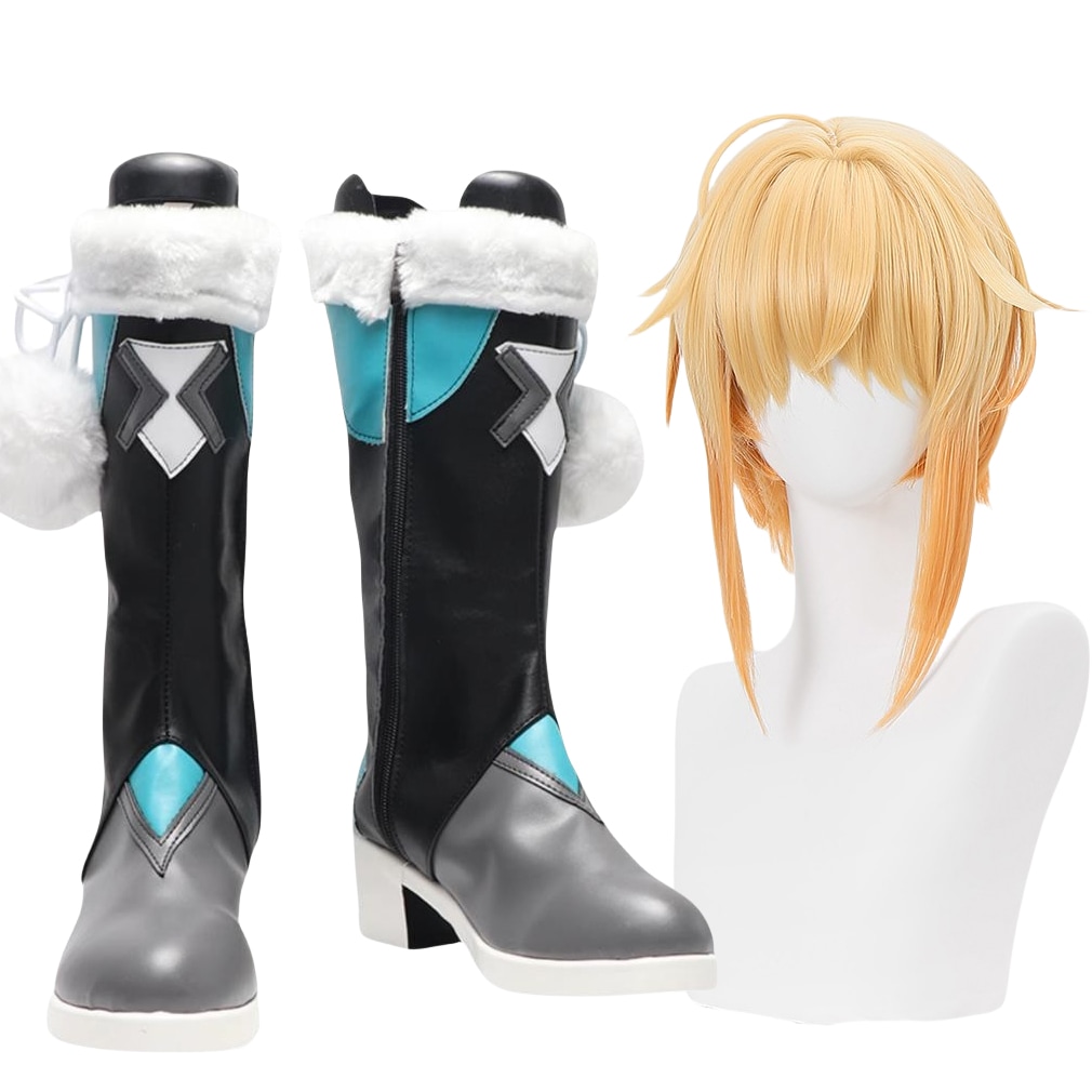 コスプレ靴 リンクス ランドゥー ウィッグ付き 崩壊：スターレイル コスプレ 下駄 シューズ 長靴 コスプレ クリスマス ハロウィン