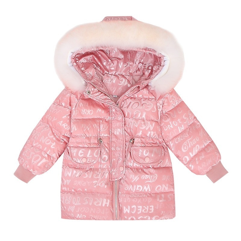 かわいい厚手の子供用ダウンジャケット 洗わなくてもいい