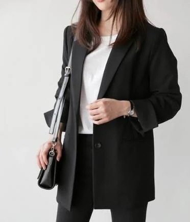 レディース ジャケット スーツ アウター 上着 ミドル丈 長袖 襟付き シンプル カジュアル