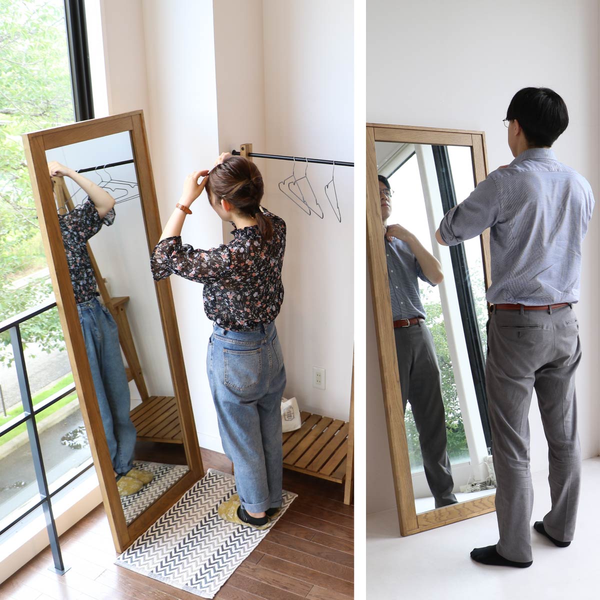 ミラー 鏡 姿見 全身鏡 姿見鏡 スタンドミラー ウォールミラー 壁掛け 壁掛けミラー ジャンボミラー 飛散防止