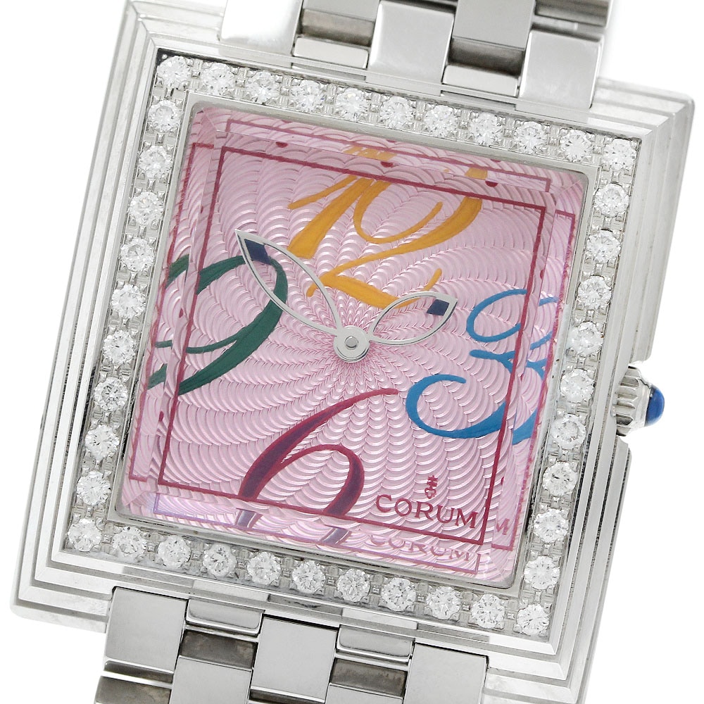 コルム CORUM 138.341.47 ピラミッド ダイヤベゼル クォーツ レディース 良品 _942748【中古】