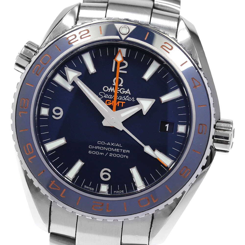 オメガ OMEGA 232.30.44.22.03.001 プラネットオーシャン グッドプラネット GMT 自動巻き メンズ 良品 保証書付き_830055【中古】
