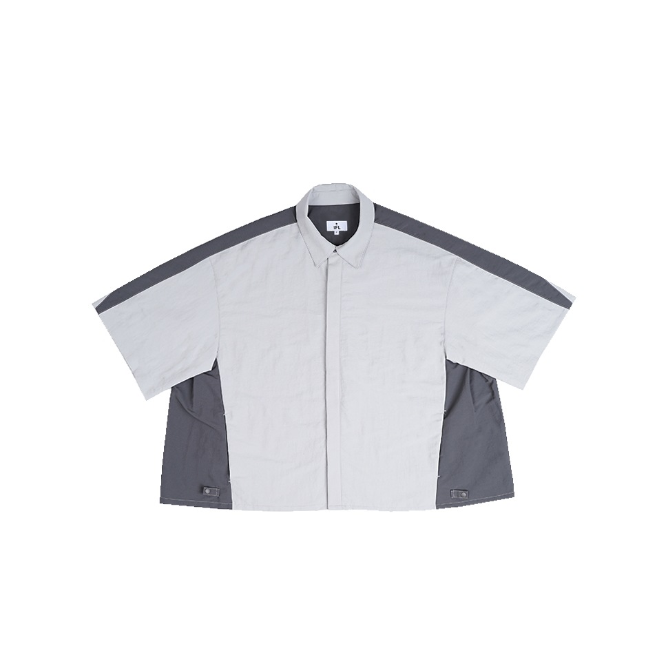 【IFEELLUCKY】 SIDE PANEL SHIRTS : LIGHT GRAY