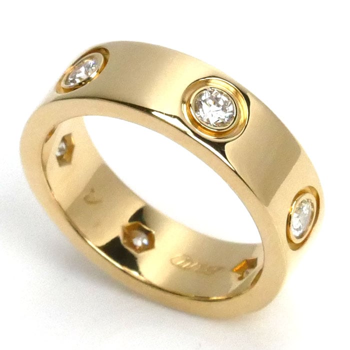CARTIER カルティエ K18YG イエローゴールド ラブ クラシックモデル 6 diamonds リング・指輪 ダイヤモンド 9号 49 7.3g レディース 中古