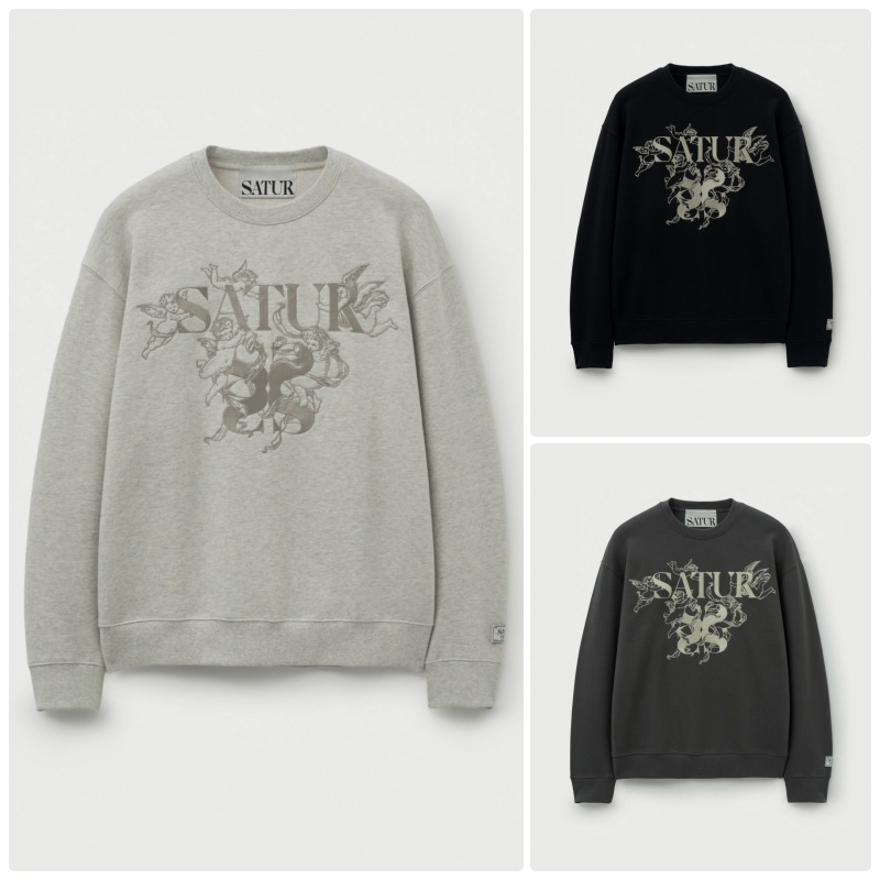 【SATUR】 25FW ANGEL GRAPHIC SWEATSHIRT : 3COLORS