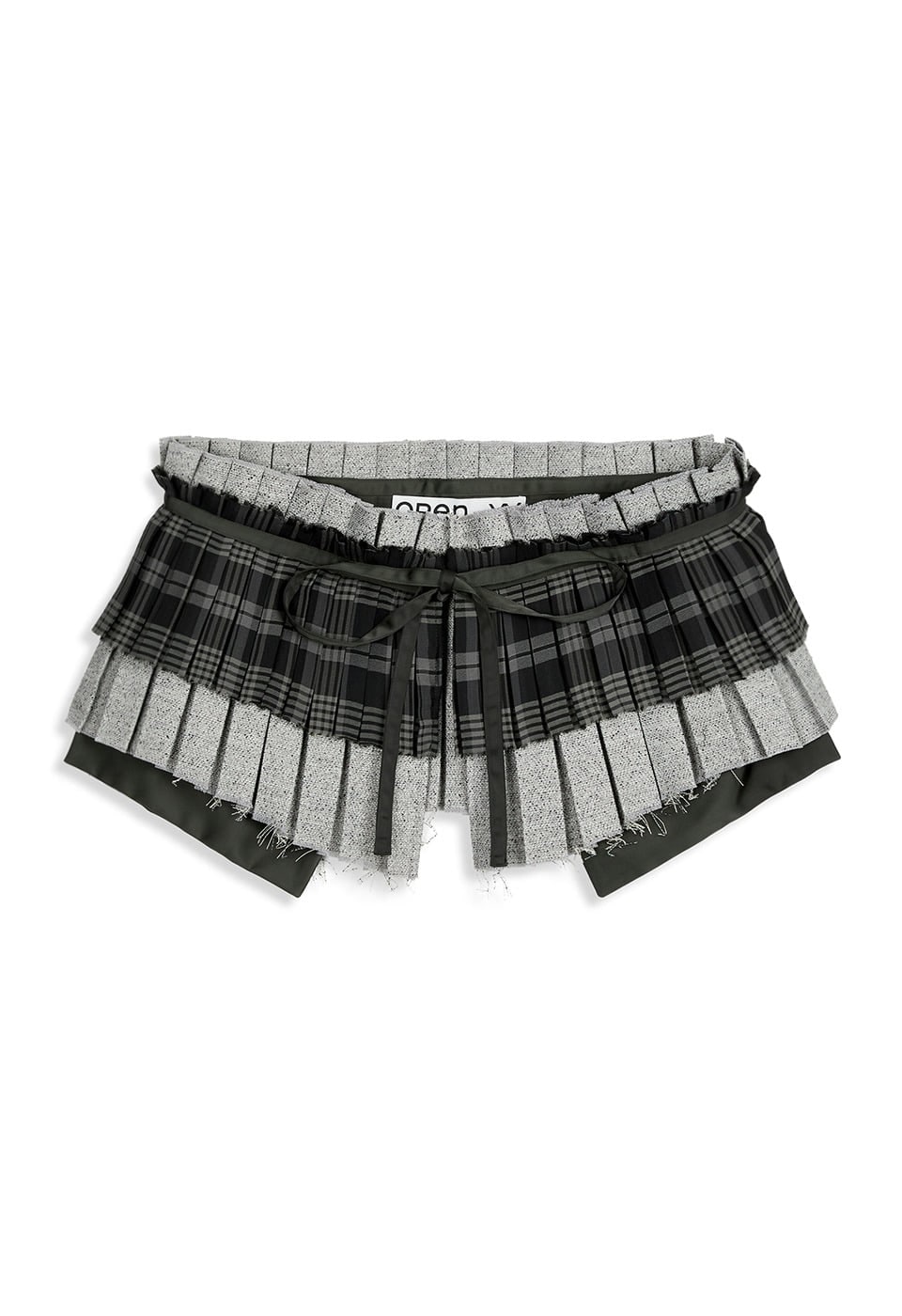 スカート OPENYY PLEATS LAYERED POCKET BELT, KHAKI Qoo10] OPEN Yy 【OPEN Yy】 25FW PLEAT