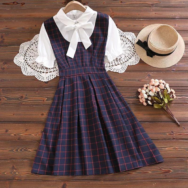 半袖ワンピース中学生女の子ワンピースレディース制服夏1215歳女子高生学生服通学半袖ワンピース学生清純ロングワンピースAライン学園可愛い半袖ワンピース中学生女の子ワンピース