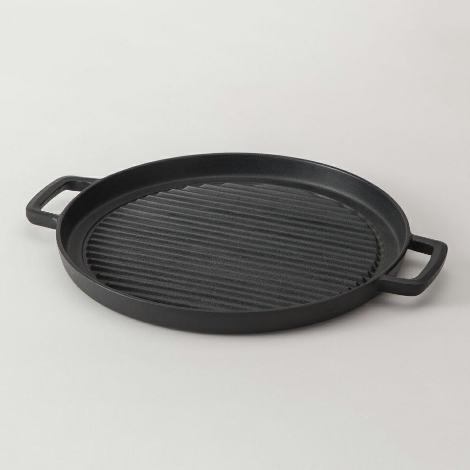 【メーカー正規品】岩鋳 南部鉄器 グリルパン 29cm /日本製 国産品 ガス火対応 フライパン 鋳物 鉄製品 ヘルシー 油が落ちる 煙が出にくい BBQ アウトドア ステーキ用 ハンバーグ用 焼肉用