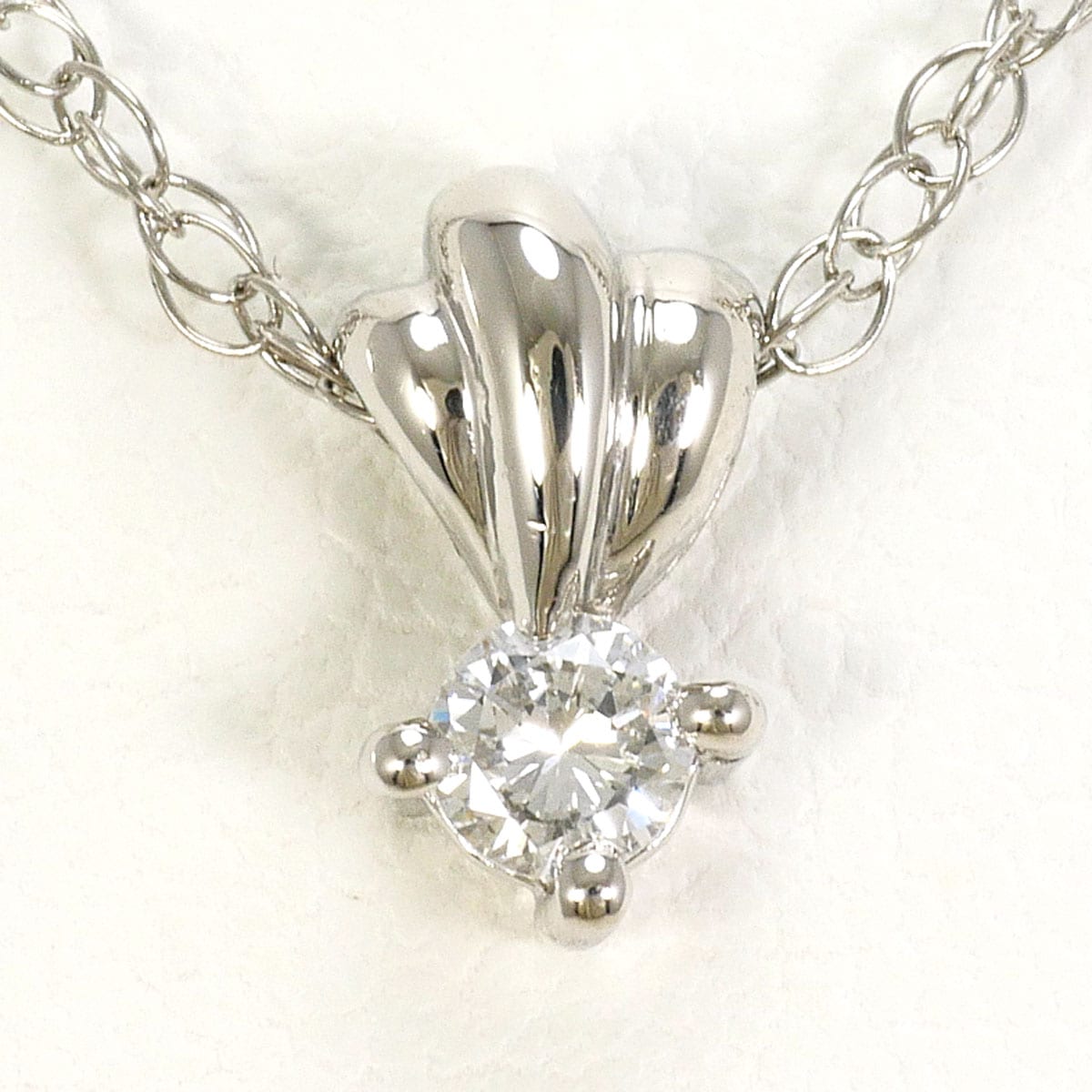 PT900 プラチナ PT850 プラチナ ネックレス ダイヤモンド 0.080ct 総重量約1.9g 約40cm 中古
