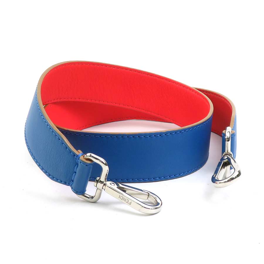 フェンディ FENDI ショルダーストラップ レザー ブルー×レッド レディース 56188a