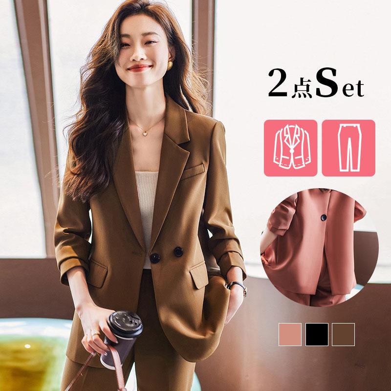 卒園式ママ入学式スーツレディース卒業式服母服パンツスーツセレモニースーツ母親パンツ2点セットセットアップ405030OL