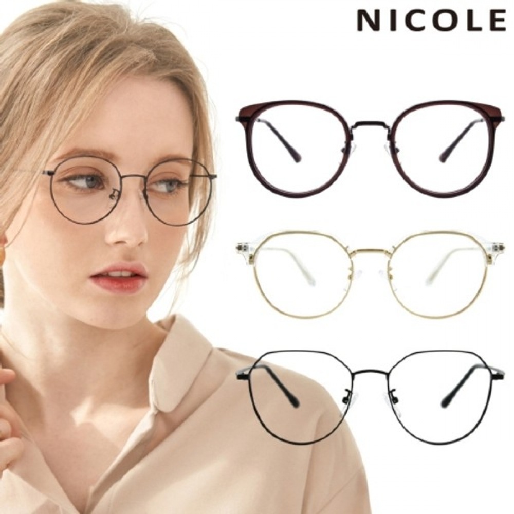 (Nicole) 新作ニコールユニセックスメガネフレーム 20種類の中から1つお選びください