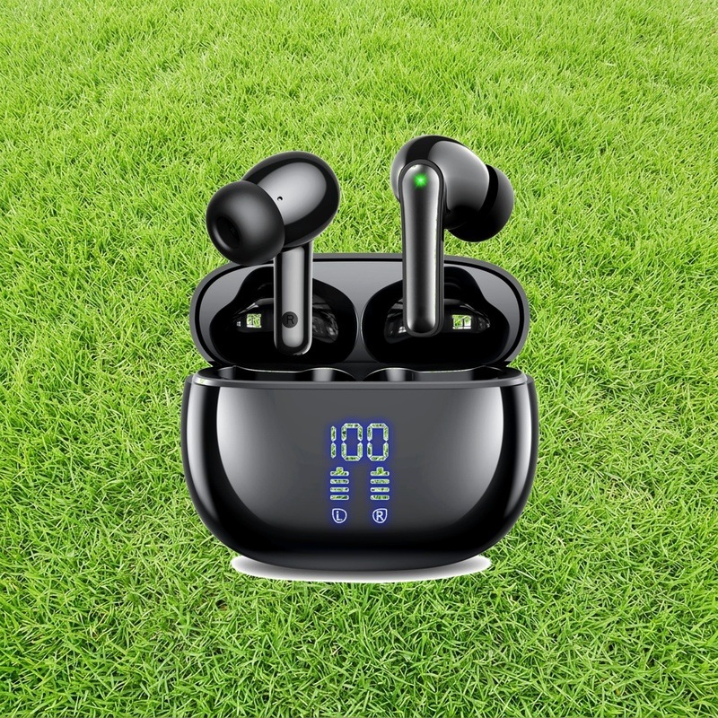 イヤホン bluetooth ワイヤレスイヤホン 【2025年 ENCノイズキャンセリング】 ブルートゥース Bluetooth5.3 自動ペアリング LEDディスプレイ搭載 最大48時間再生 マイク