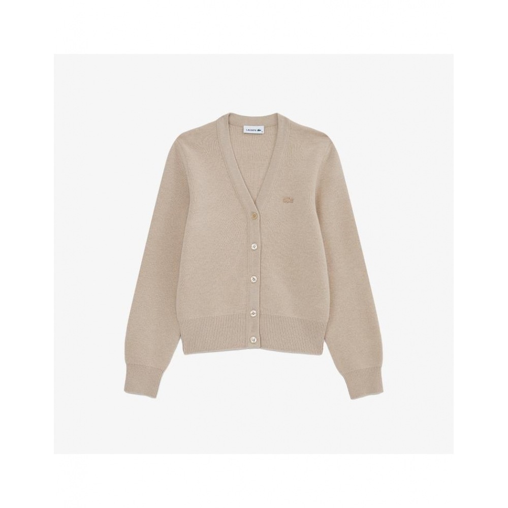 ラコステウィメンズベーシック V ネックカーディガン AF209E-55N 02S