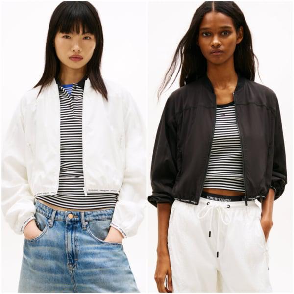 女性ロゴバインディングボンバージャケットT32G1WJC44TWT1 TOMMY JEANS