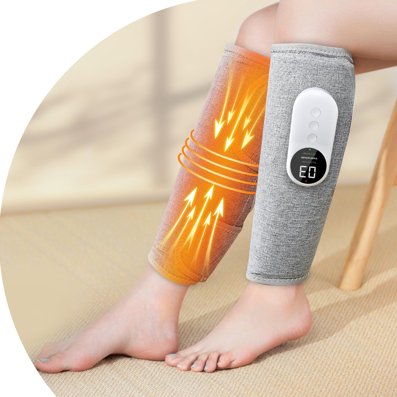 Munyday ふくらはぎケア【2025年最新進化・温熱ケ ア】ふくらはぎリラックス エアーレッグリラックス 太もも 足ケア 空気圧 温熱 コードレスUSB充電式 3モード 3段階強度 3段階温度 サ