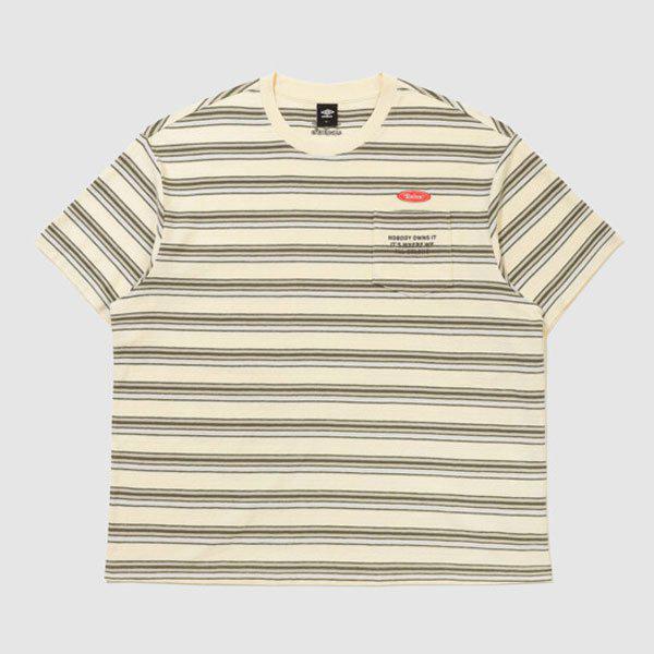 クリスピー・タスラン ストライプ半袖Tシャツ UR211CRS59 CREAM