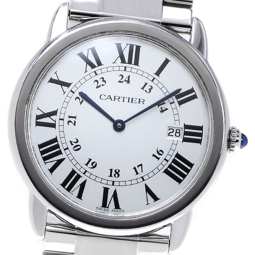 カルティエ CARTIER W6701005 ロンドソロ LM デイト クォーツ メンズ 良品 _820825【中古】