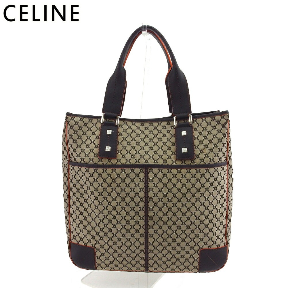 トートバッグ トート ハンド バッグ マカダム レディース メンズ ベージュ ブラウン オレンジ 中古