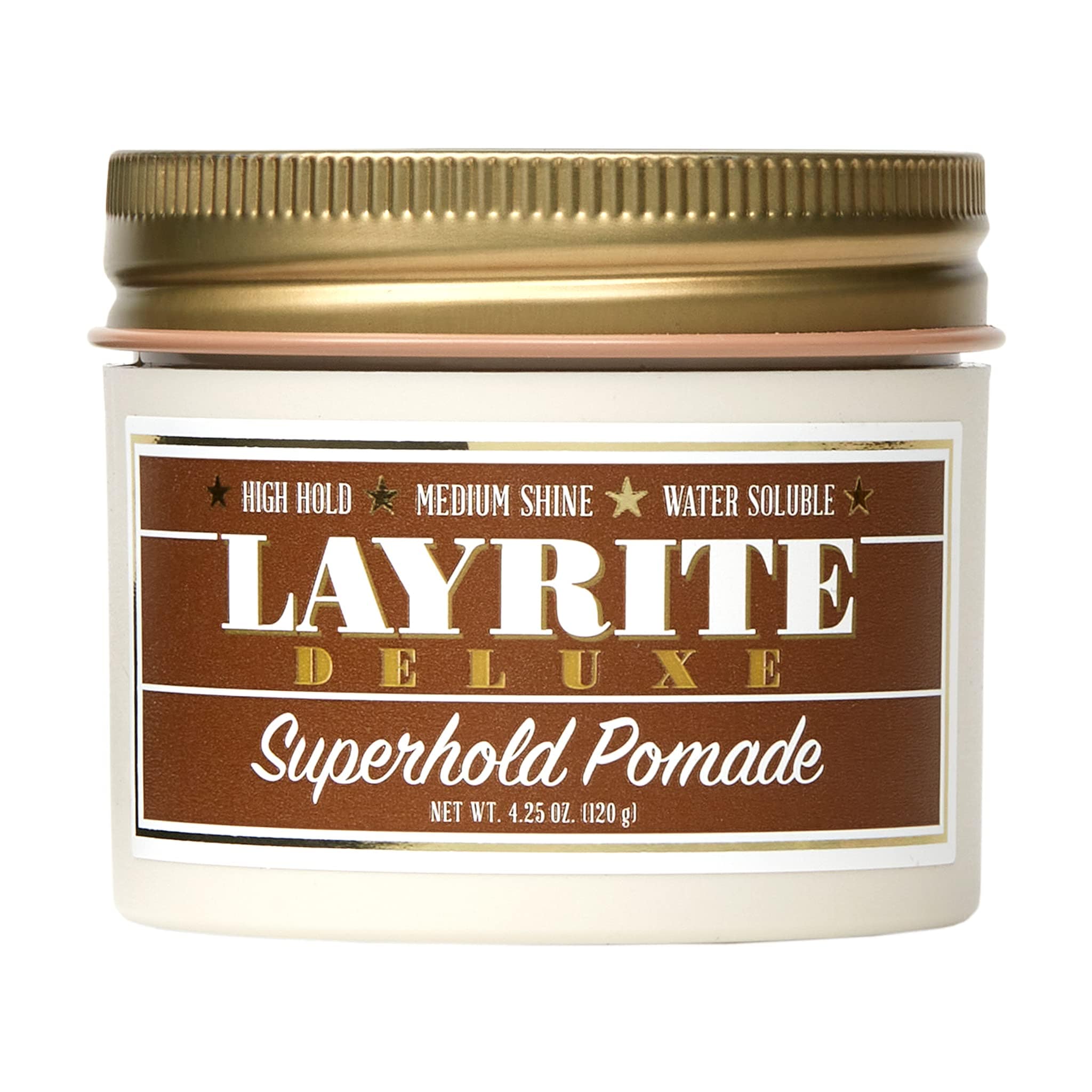 Layrite Superhold Pomade (High Hold, Medium Shine, Water Soluble) 120g/4.25oz