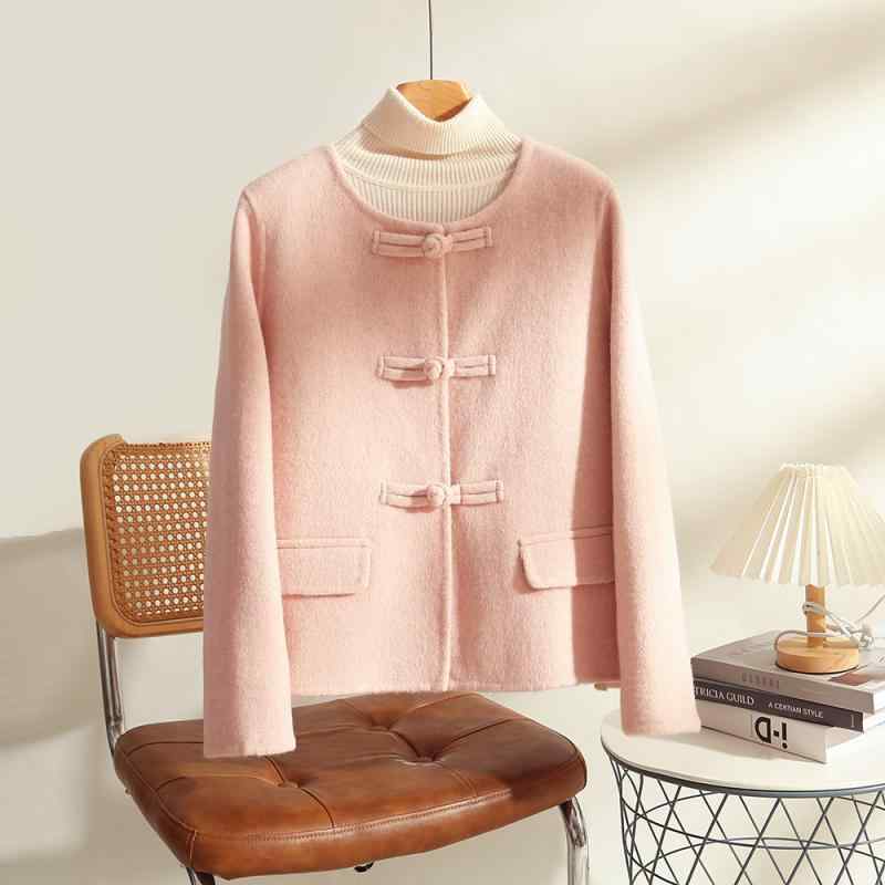 秋服 レディース ファッション オシャレ カワイイ シンプル 大人カワイイ 大きいサイズ ウール コート ベルベット