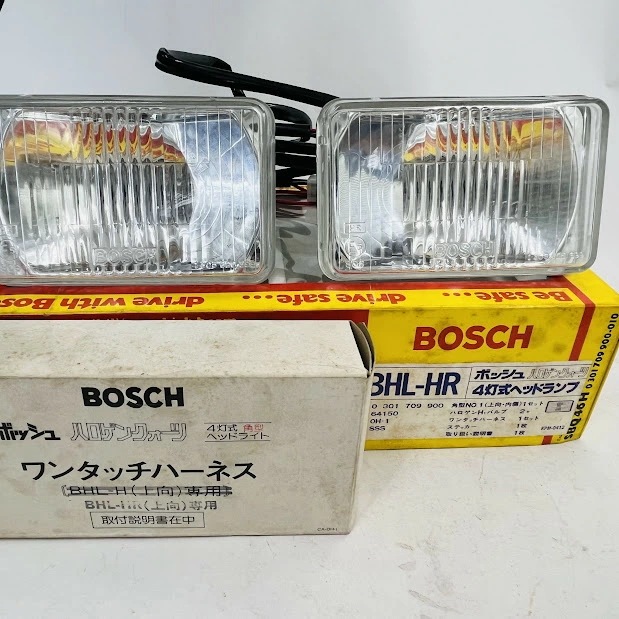 【未使用】ボッシュ4灯式ヘッドランプBHL-HR角型No1上向内側1セットKPM-0412