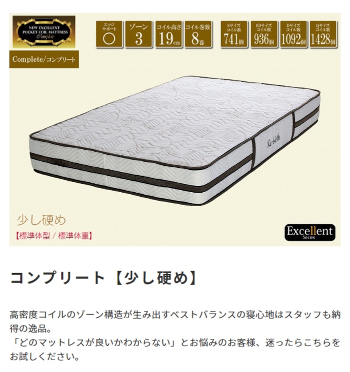 マットレス テンセル生地 ポケットコイル 少し硬め 高密度コイル 両面仕様 3Dメッシュ キルティング 8個のハンドル付き