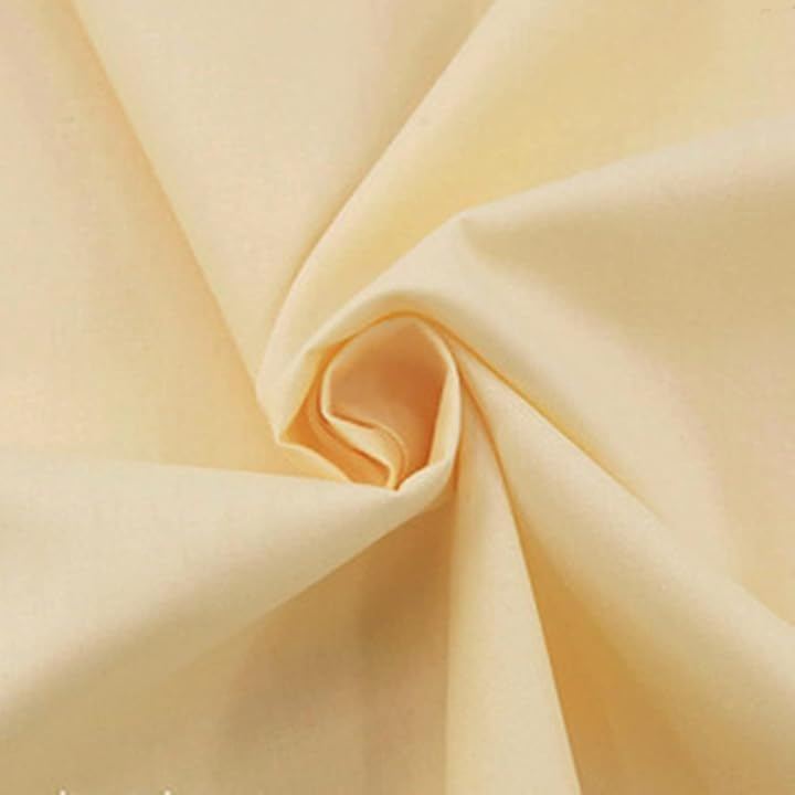 カラー ツイル生地 綿100％ 手芸 無地 コットン 布 (ベージュ, 長さ5mx幅160cm)