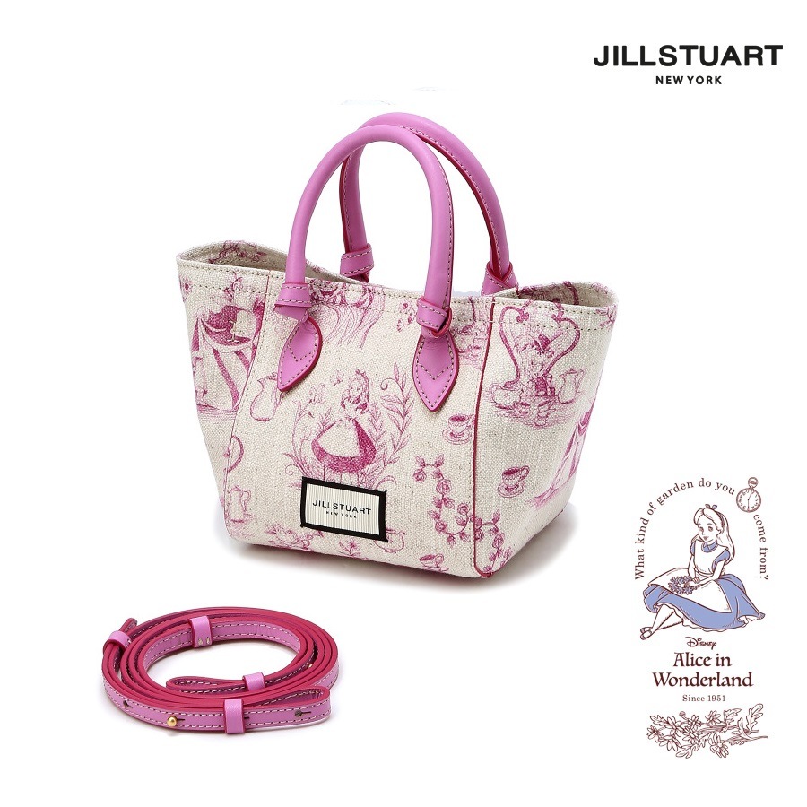 x Disney Alice] Pink Alice Pattern Mini Tote Bag 新商品 キャラクター ミニバッグ 学生バッグ デイリーバッグ 韓国ファッション
