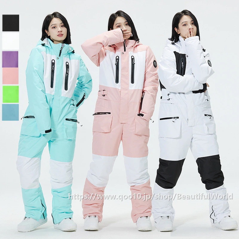 スノーボードウェアワンピースオールインワン　男女兼用スキーウェアメンズレディース男女兼用撥水防風保温雪遊び中綿暖かい