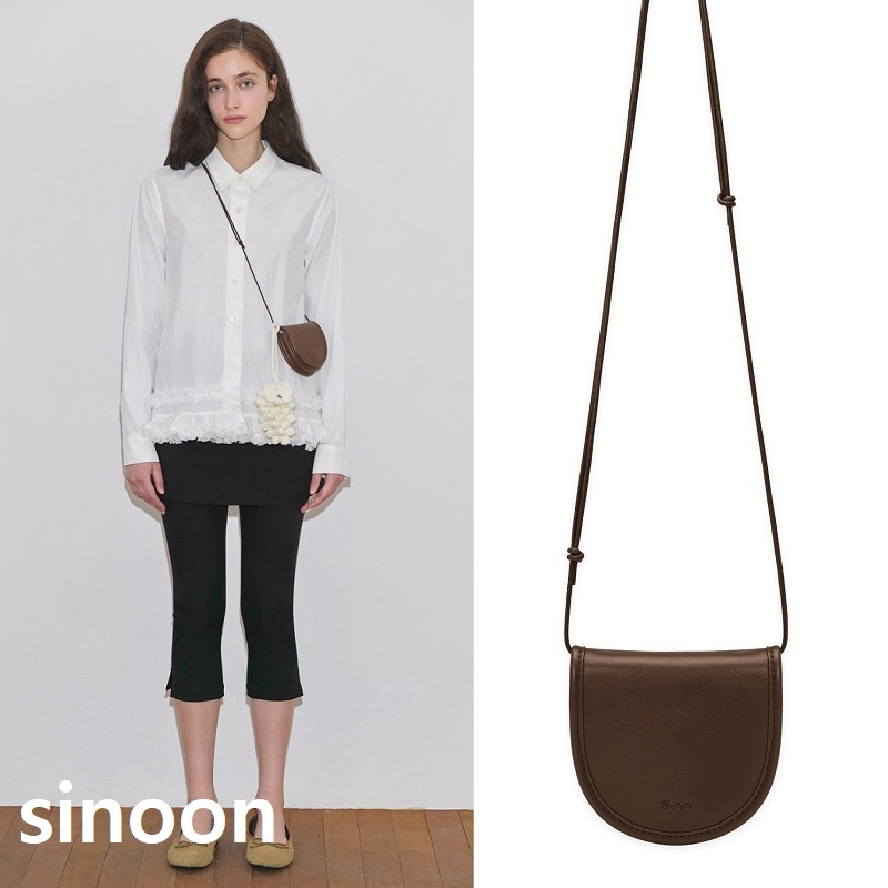 ラウンドコインバッグ（ディープブラウン）韓国人気 人気ミニポーチ＆コインケース レディース メンズ ユニセックス シンプル おしゃれ トレンドバッグ