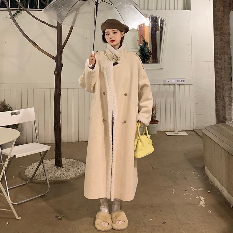 ムートンボアロングコート ボアジャケット ムートンコート ロングコート ベルベット ラムウールコート