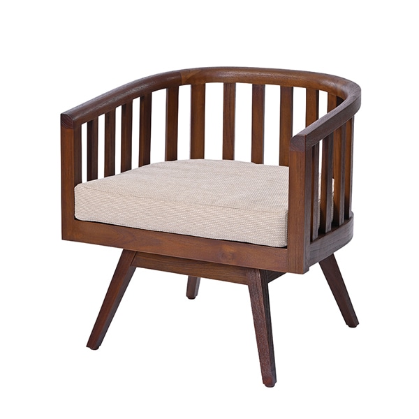 サンフラワーラタン ACC370KA チーク無垢材 ローダイニング回転チェア アンティークチーク @CBi(アクビィ) メーカー直送