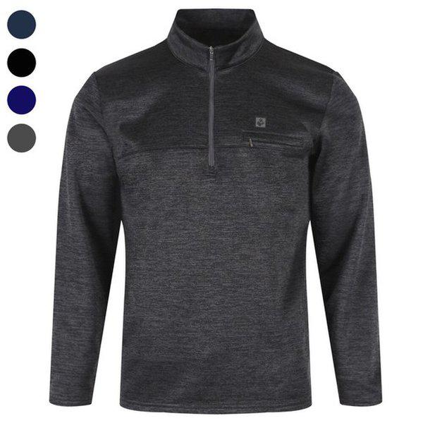 メンズ冬スパンデックス性良く暖かいハーフジップティー FRX-L-TS-118-チャコール