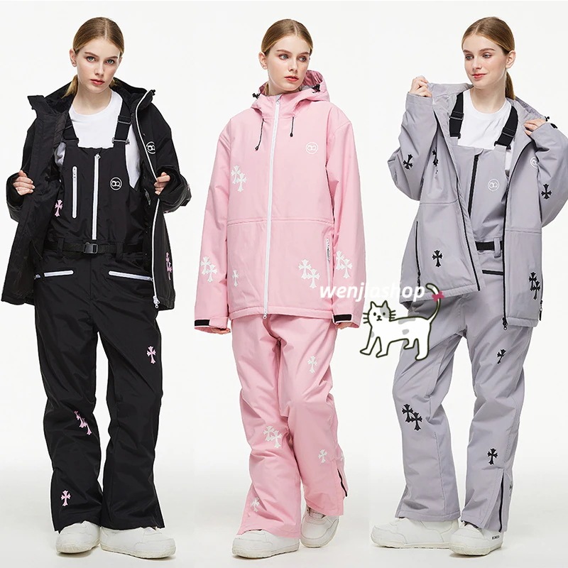 スノーボードウェア 2024 2025 上下セット メンズ レディース ジャケット アウター つなぎパンツ ズボン セットアップ ウィンタースポーツ 韓国風 防水 スノー スキーウェア スノボウェア