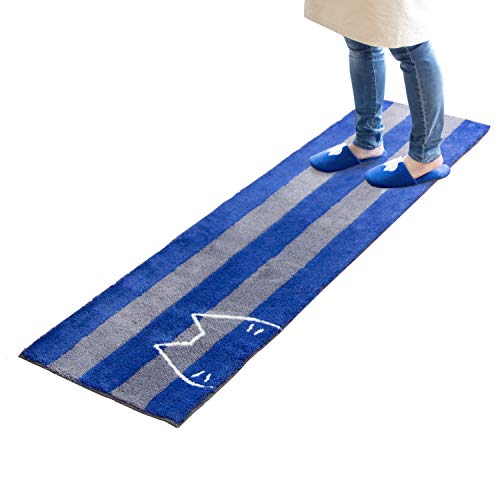色：ブルー サイズ：約45cm×180cm オカ うちねこ キッチンマット 約45*180cm (ブ 5,265円