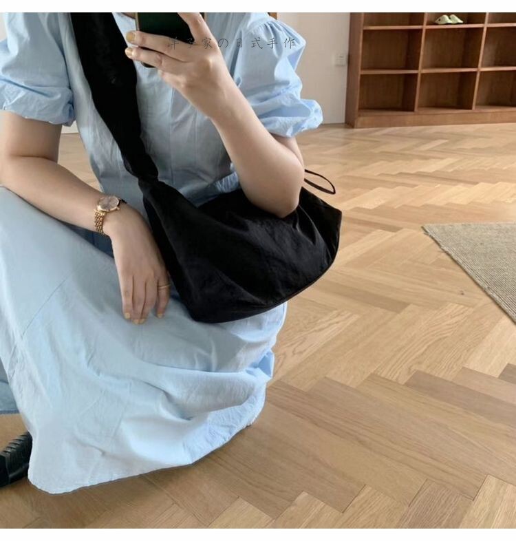 パンクムール貝フリルキャンバスナイロン バッグ カバン レディースバッグ ショルダーバッグ ハンドバッグ ママバッグ 斜めがけバッグ 肩がけバック 手持ちバッグ 2way 斜めがけ 肩がけ フリル