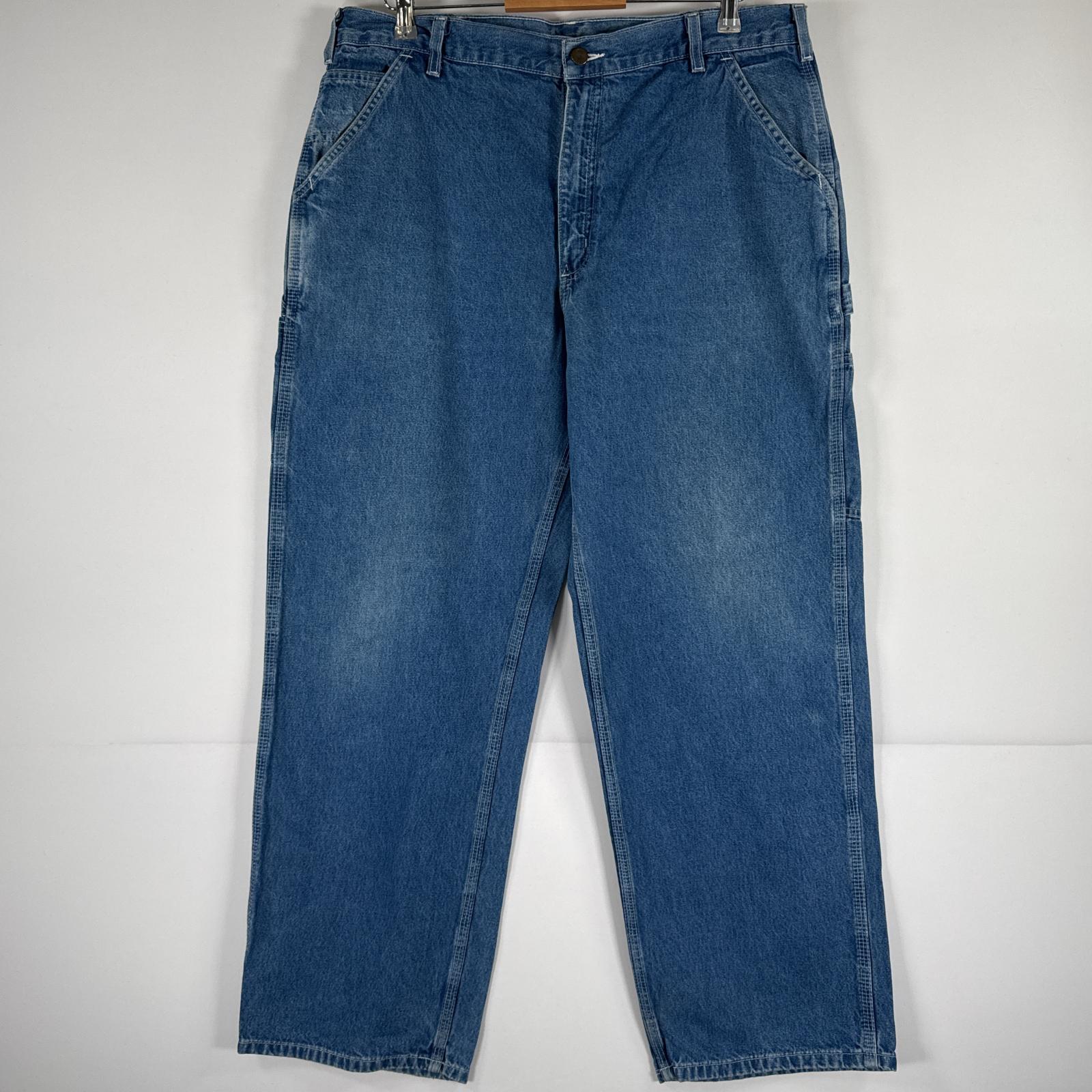 古着 デニムパンツ ペインターパンツ 作業着 大きいサイズ ジーパン ワーク ビッグサイズ w38 L30 ブルー メンズ