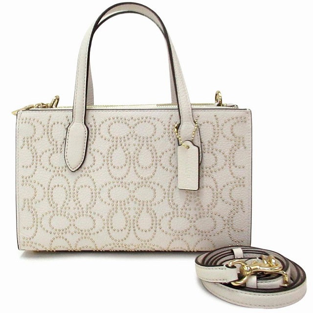 コーチ レザーバッグ COACH アウトレット シグネチャー リベット ニーナ スモール トート バッグ ショルダーバッグ CX266 IMCHK
