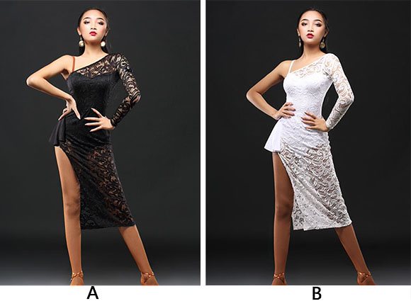 「透け感レース ラテンダンス専用」ダンス ドレス 優雅 演出服競技用 ワルツドレス 高級感 エレガン