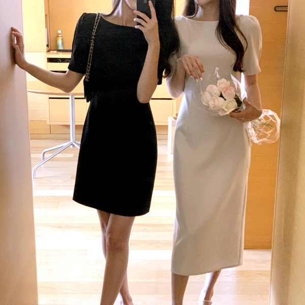 （MADE／ブランドクオリティ／2丈展開）ソレア ボートネック Hライン 半袖ワンピース（2丈） op15200