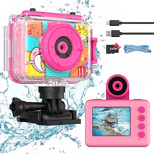 色：ピンク 子供用水中カメラ 防水キッズカメラ キッズカメラ 子供用カメラ 防水子供用デジタルスポー
