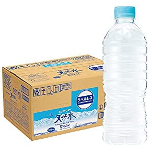 サントリー 天然水 ラベルレス ナチュラルミネラルウォーター 550ml24本