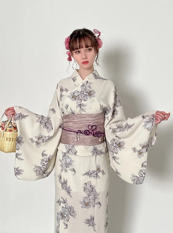浴衣女子浴衣二部式分体速乾しわ取り花見撮影全く新しい着やすい浴衣