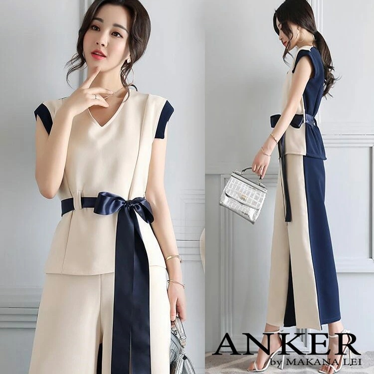 【新作】レディース セットアップ 夏 きれいめ アンサンブル パンツ タイプ 二次会 結婚式 お呼ばれレディース パーティー スーツ セットアップ パーティー ロング丈 ワイドパンツ オールインワン