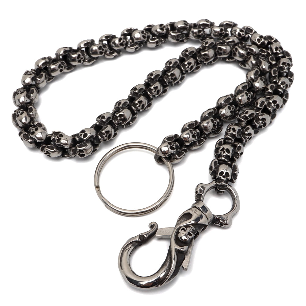 ステンレス スカル ウォレットチェーン [wc055-n897-silver-z011]